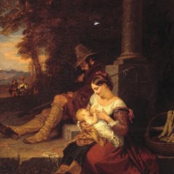 Pilgrims Reposing at a Cross
